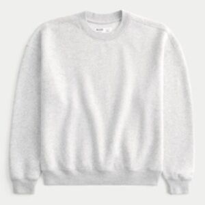 Hollister Classic Boxy Gray Crewneck Sweatshirt